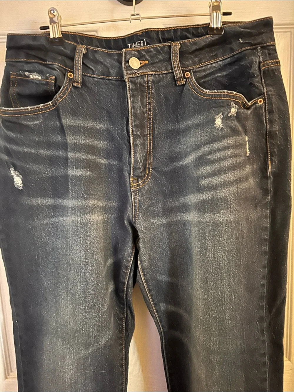 Time and Tru Dark Blue High-Rise Ankle Jeans - Picture 5 of 9